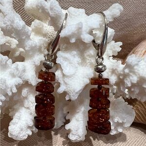 Genuine Amber Dangle Earrings